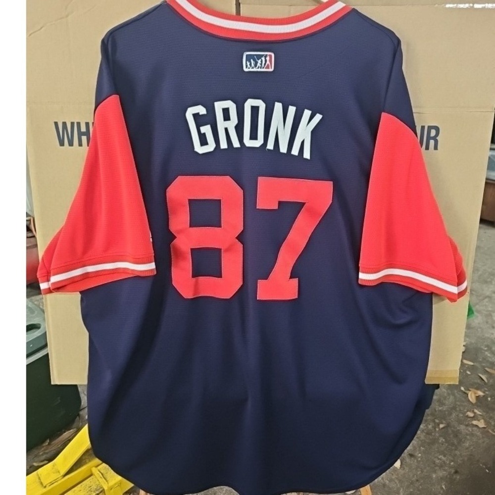Majestic Boston Red Sox Gronk 87 Jersey Mens 2XL Navy Blue MLB Cool BaseBaseball